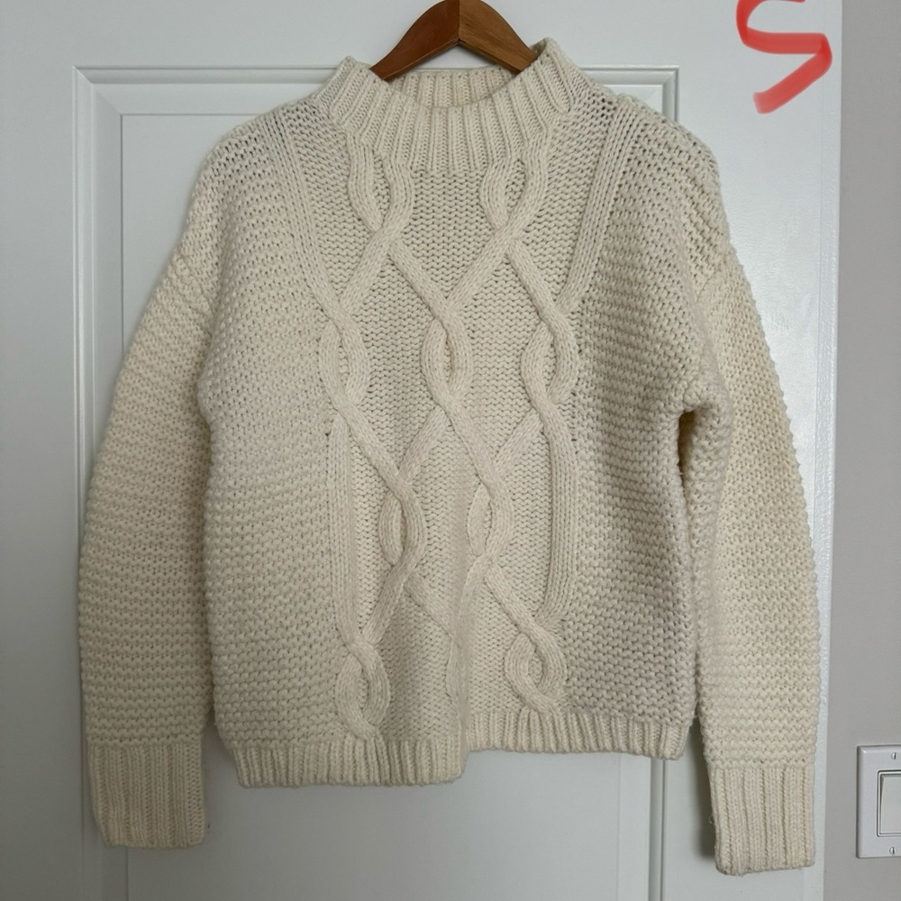 White knit sweater